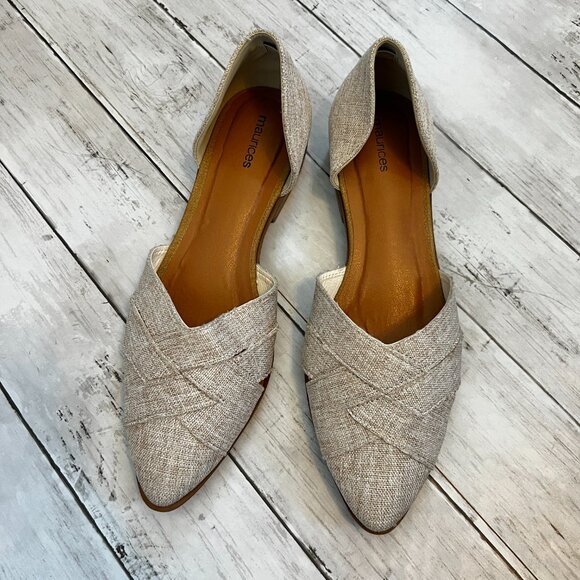 Maurices Shelby D'Orsay Flat Neutral Slip On Summer Shoe Women's Size 11 NEW - Picture 2 of 8